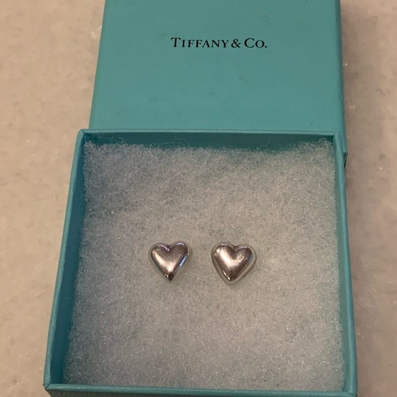 925 Silver Puffy Heat Stud Earrings 